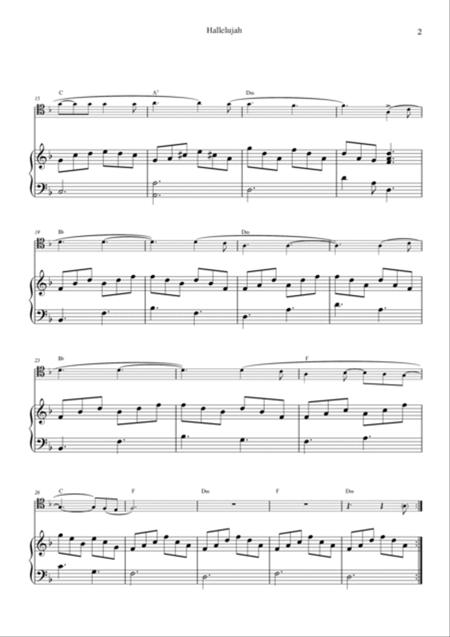 Hallelujah Hallelujah Easy Piano scores gallery preview page 2