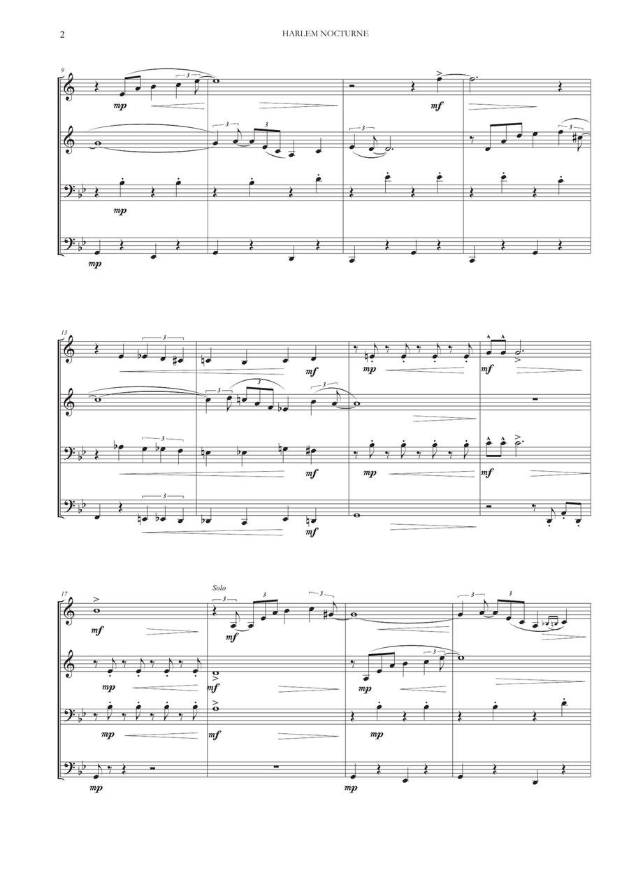 Harlem Nocturne Brass Ensemble scores gallery preview page 3
