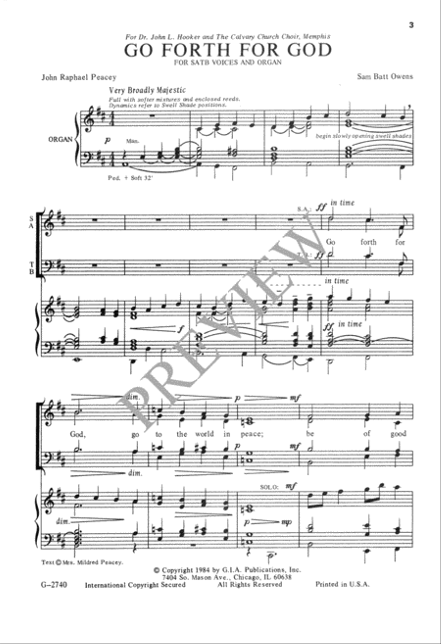 Go Forth for God 4-Part scores gallery preview page 4
