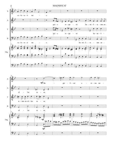 MAGNIFICAT - F. Durante - For SATB Choir and Organ - With parts image number null