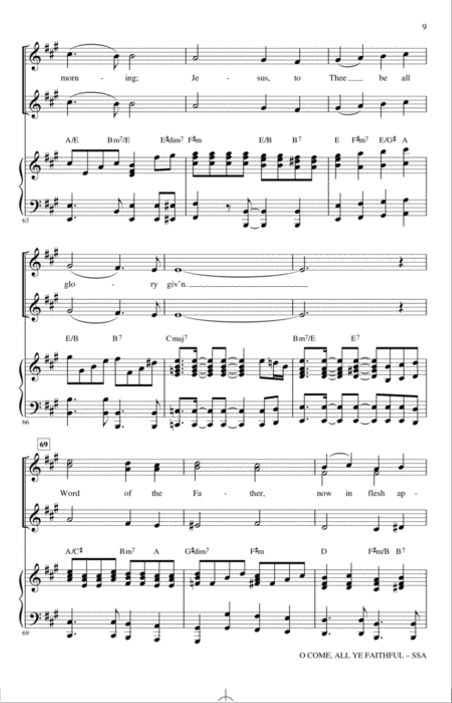 O Come, All Ye Faithful (arr. Mac Huff) SSA scores gallery preview page 8