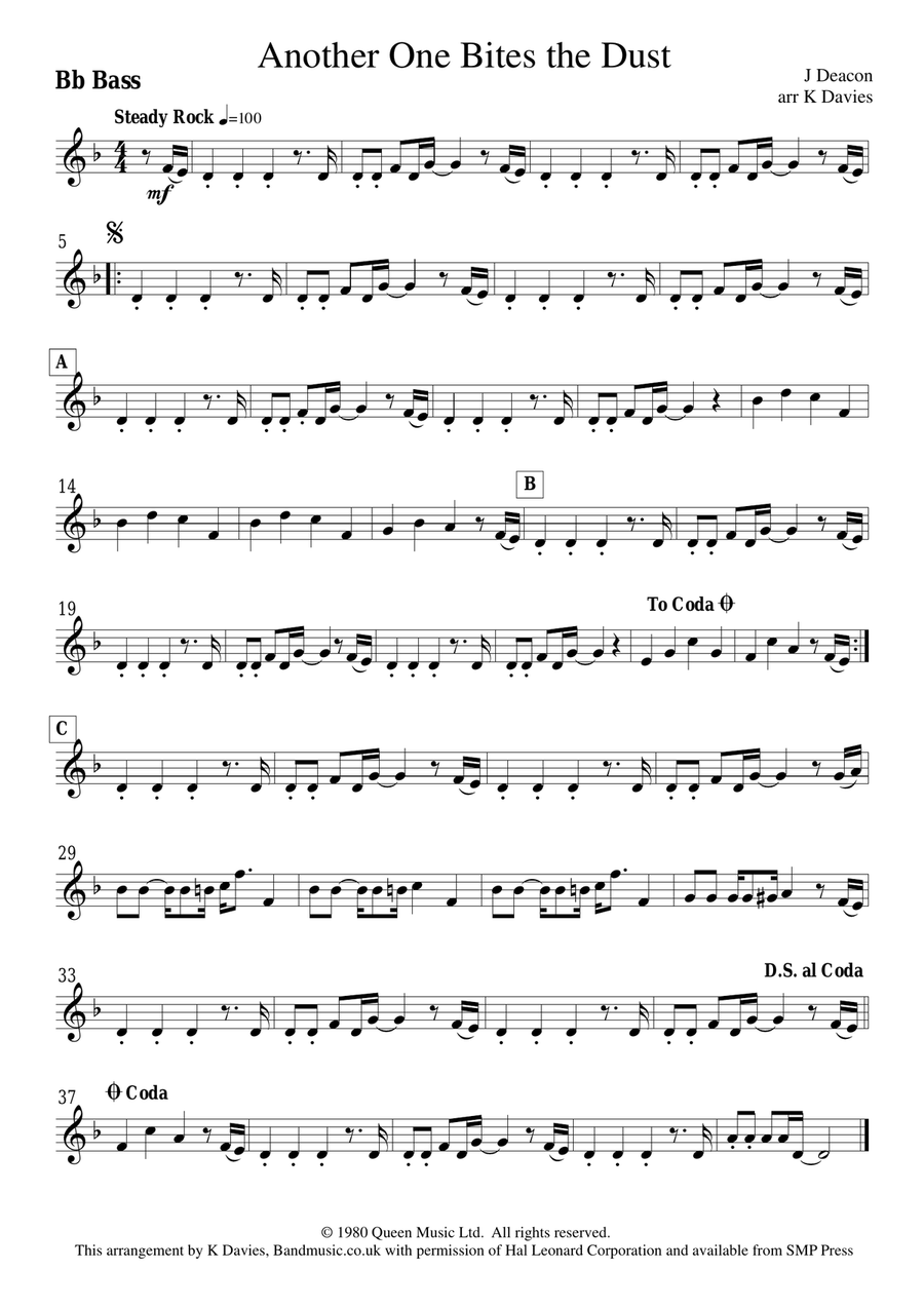 Another One Bites The Dust Small Ensemble scores gallery preview page 3