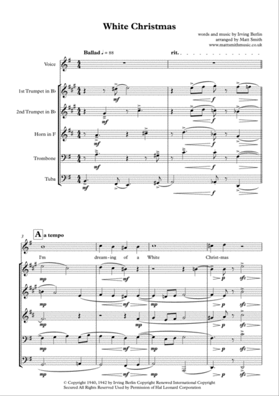 White Christmas Horn scores gallery preview page 3