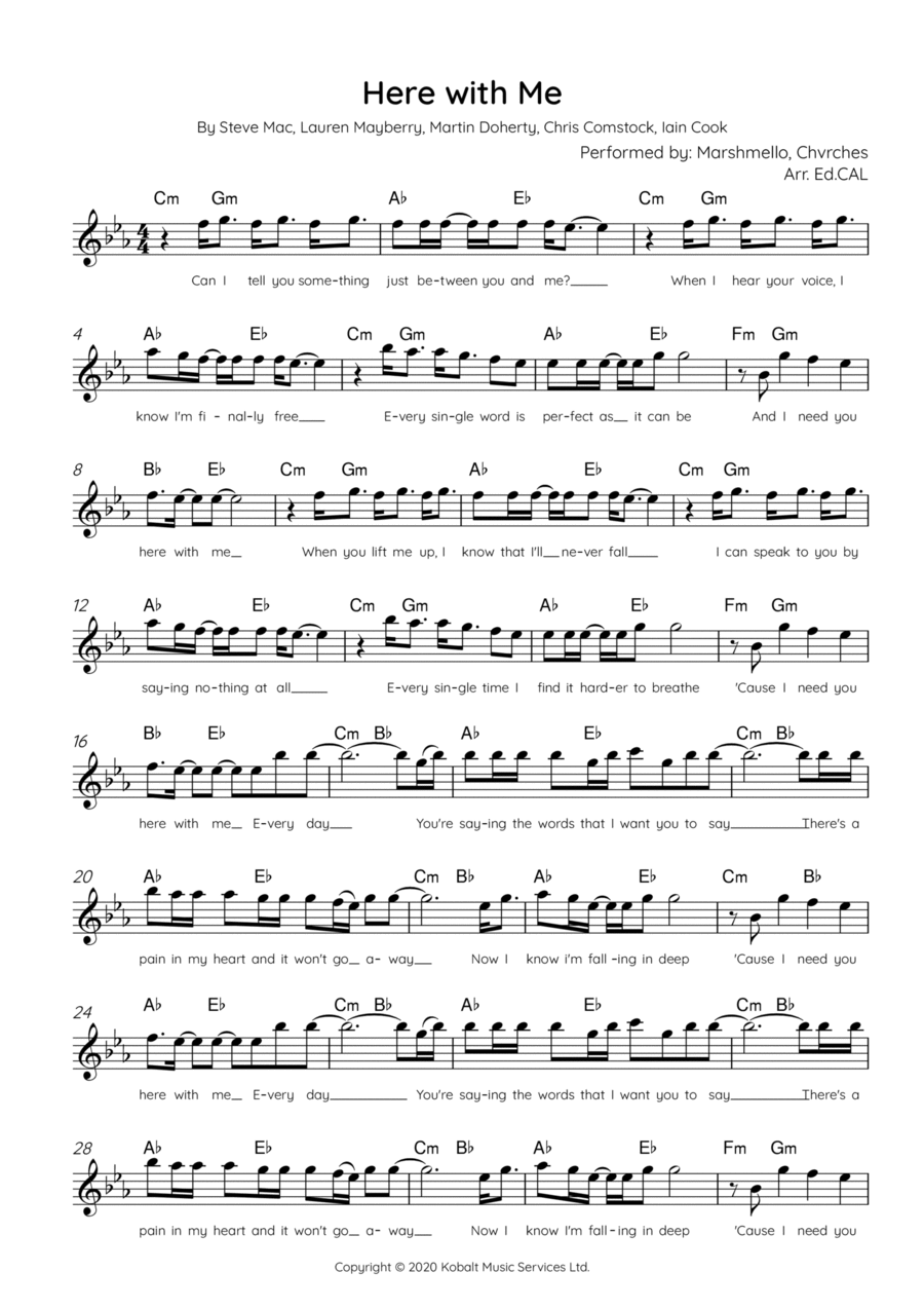 Here With Me Small Ensemble scores gallery preview page 1