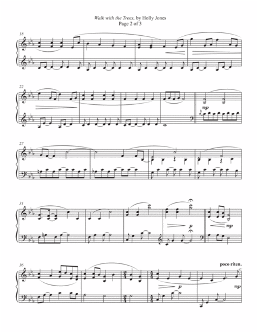 Walk with the Trees Piano Solo scores gallery preview page 2