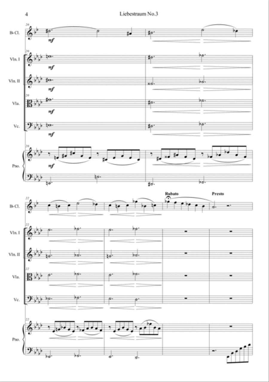 Liebestraum, S.541 No.3 Orchestra scores gallery preview page 4