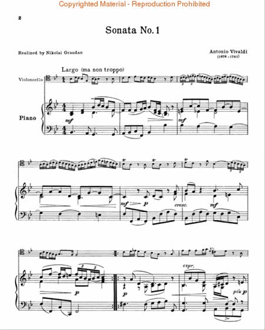 Six Sonatas Double Bass scores gallery preview page 2