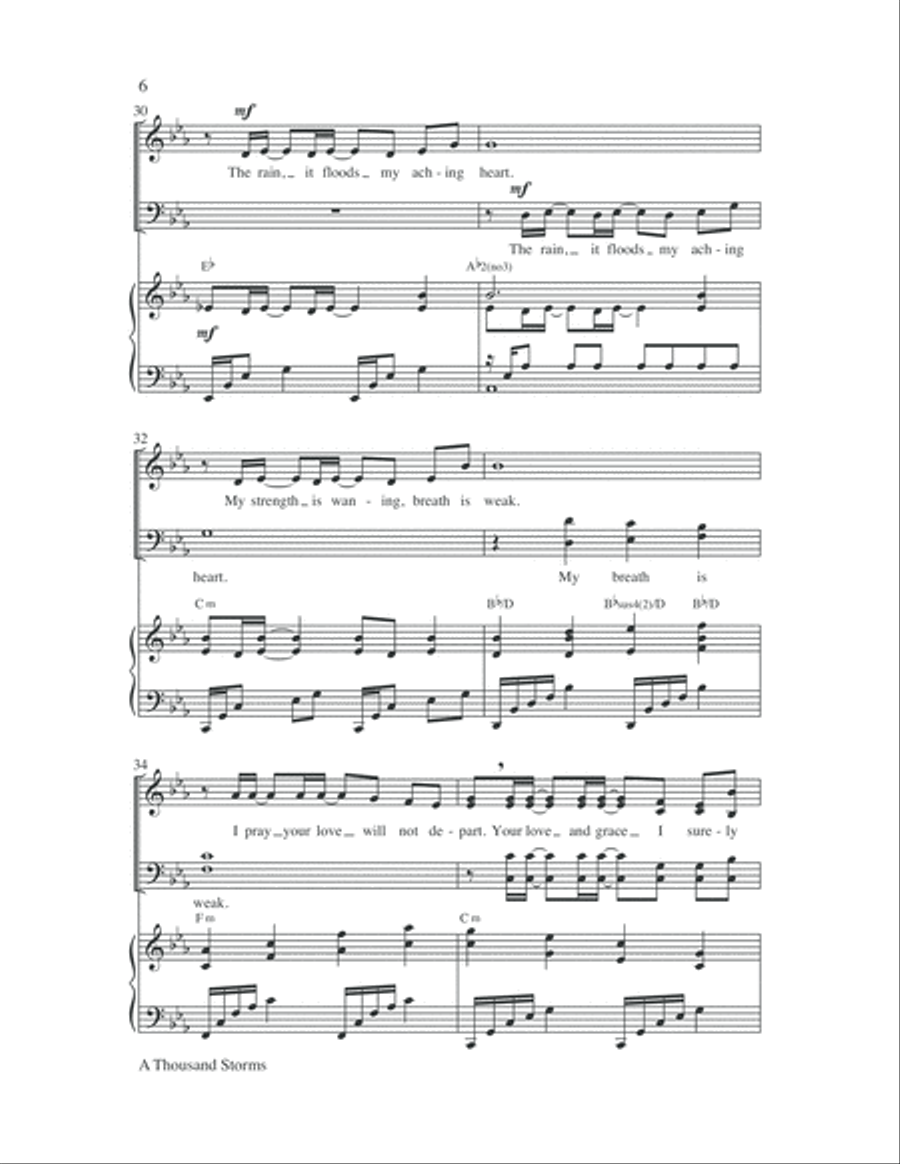A Thousand Storms 4-Part scores gallery preview page 7