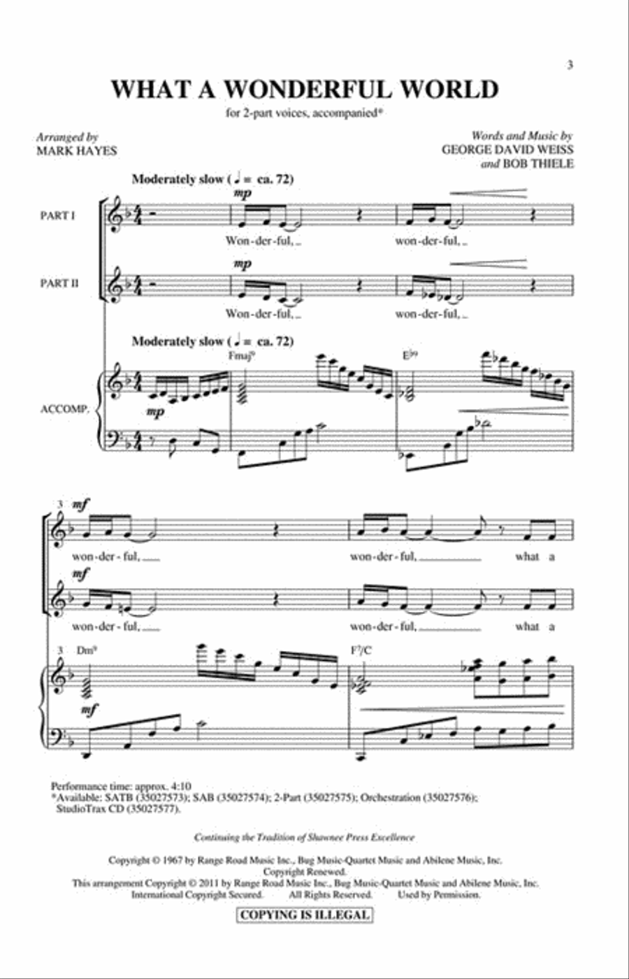 What a Wonderful World 2-Part scores gallery preview page 2