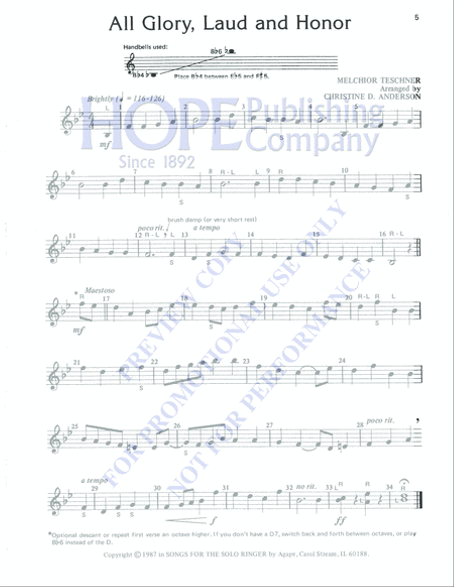 Songs for the Solo Ringer, Vol. 1 Percussion scores gallery preview page 9