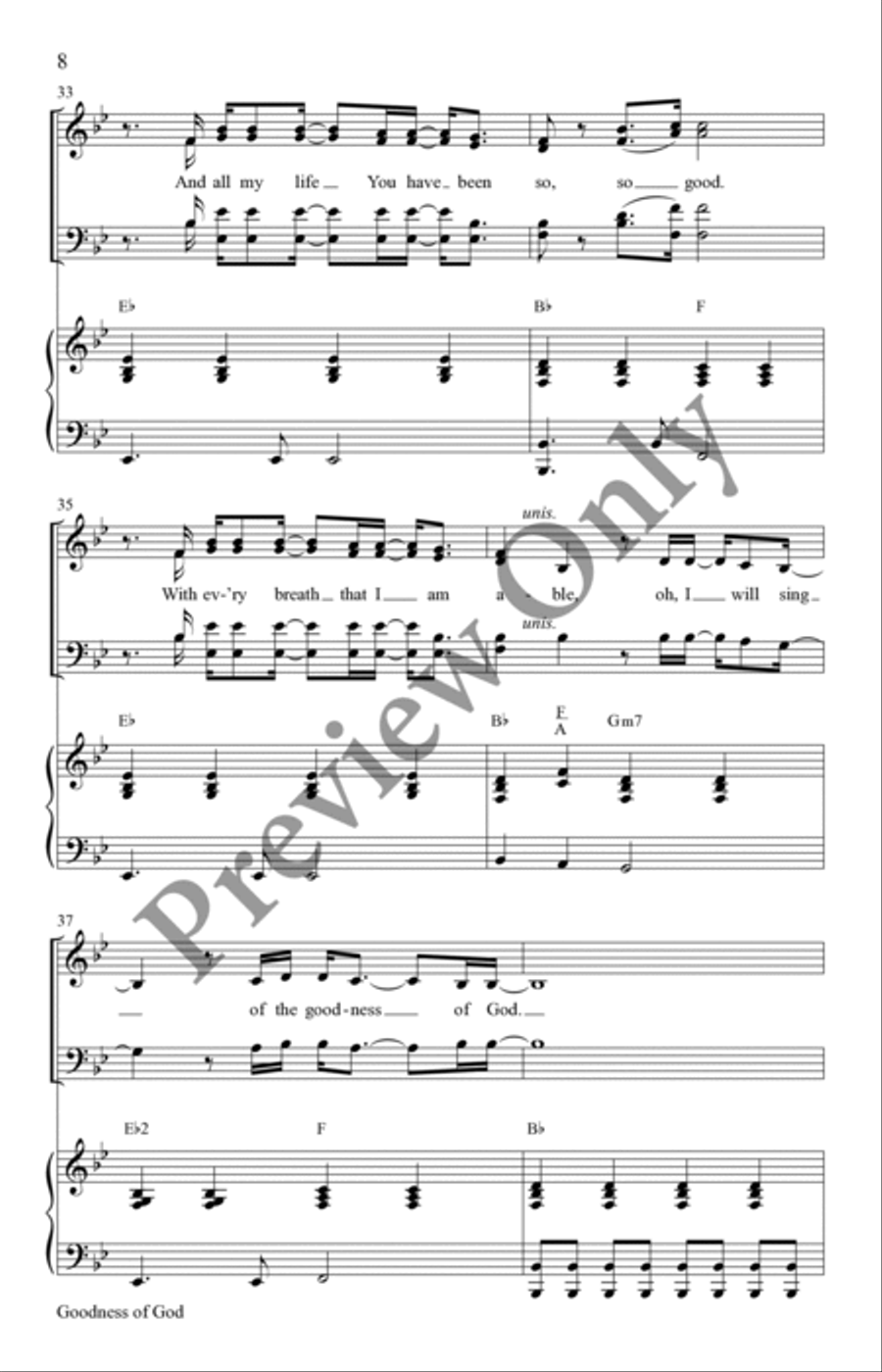 Goodness of God 4-Part scores gallery preview page 7