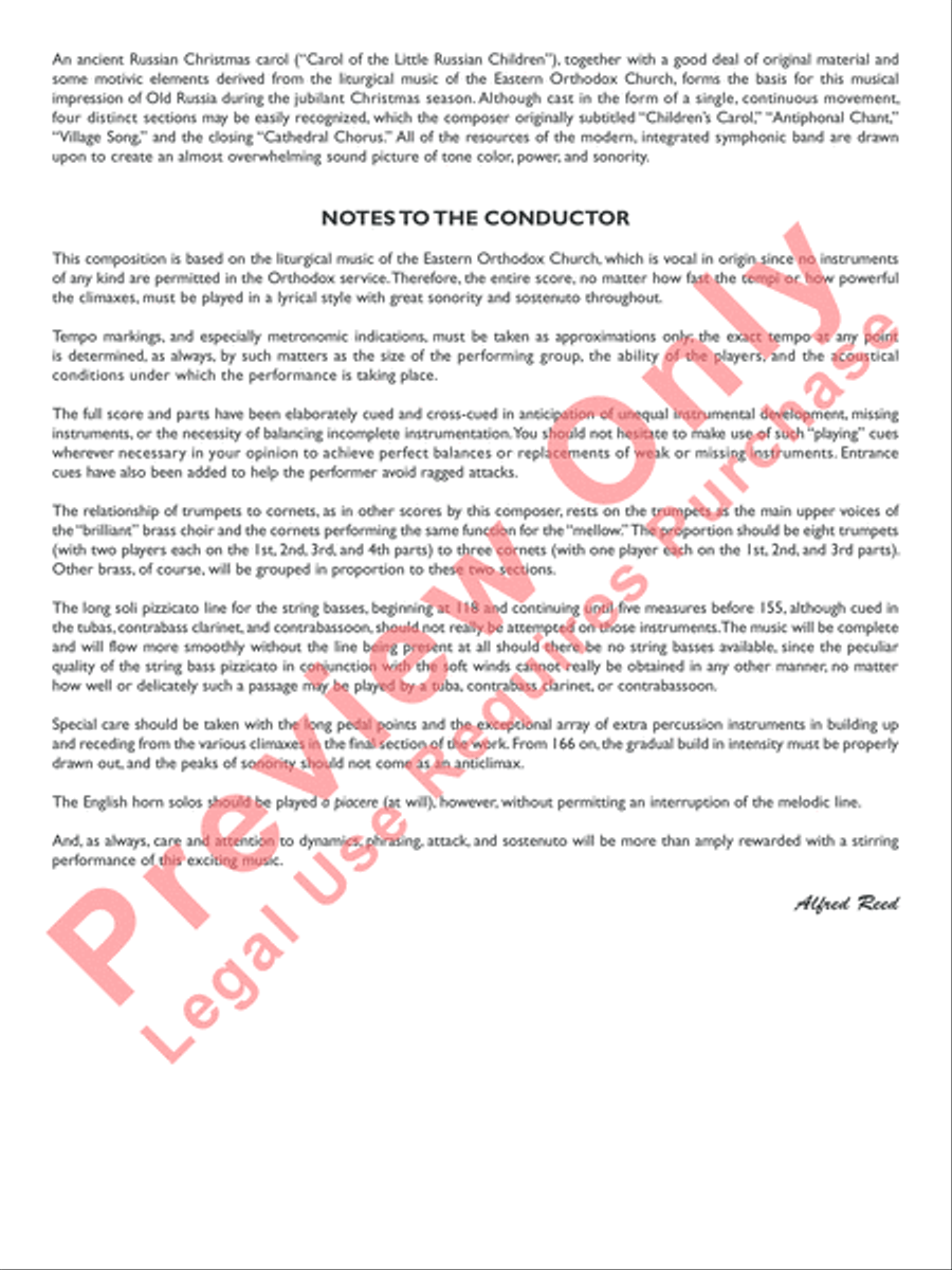 Russian Christmas Music Concert Band scores gallery preview page 3