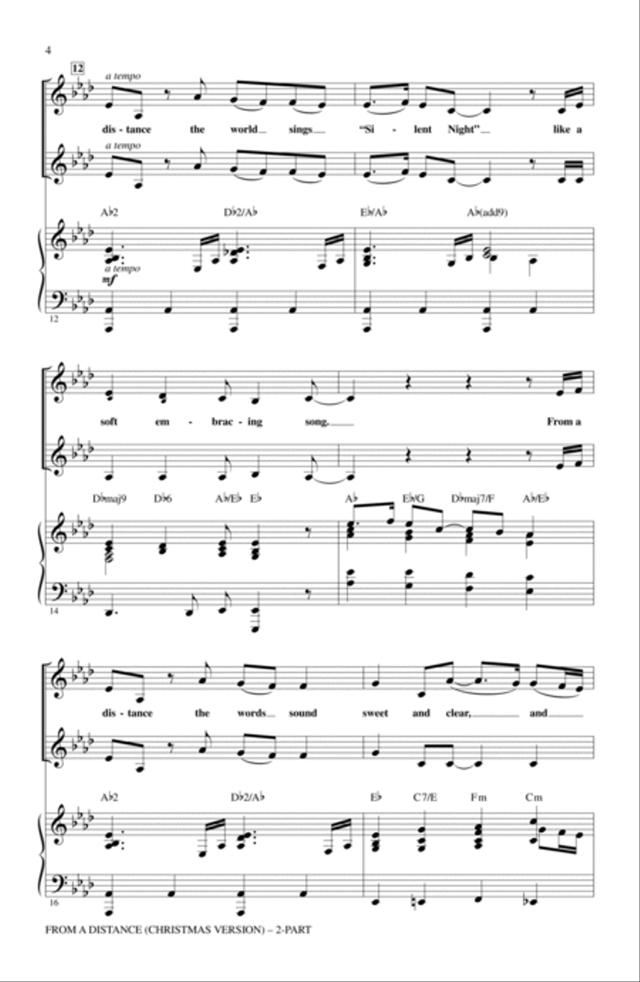 From A Distance (Christmas Version) (arr. Mark Brymer) 2-Part scores gallery preview page 3