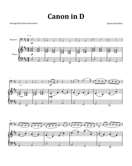 Canon by Pachelbel - Bassoon & Piano image number null
