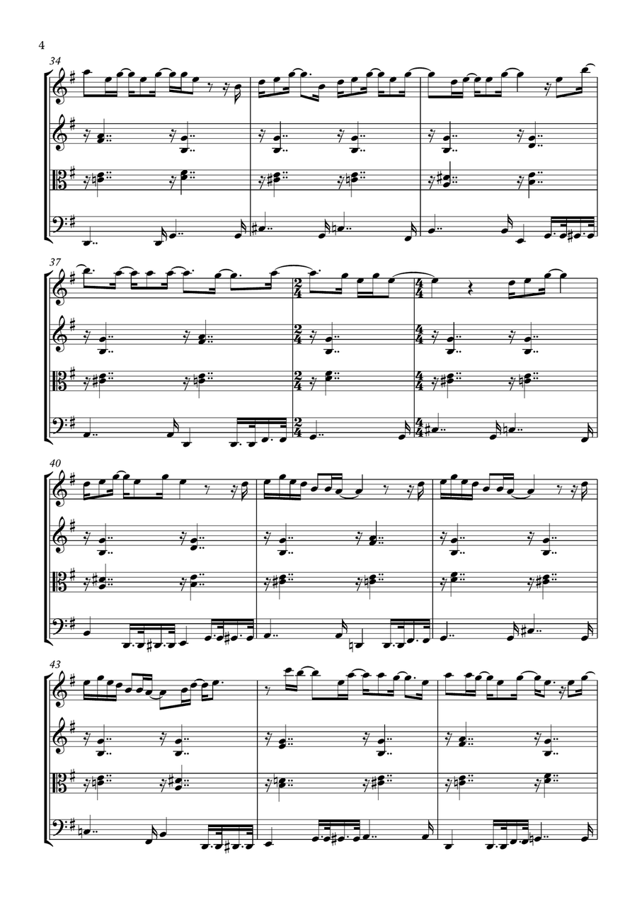 Virtual Insanity String Quartet scores gallery preview page 5