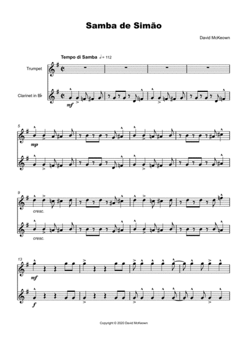 Samba de Simão, for Trumpet and Clarinet Duet