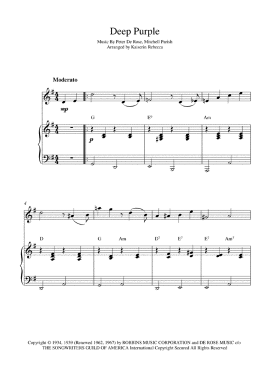 Deep Purple Violin Solo scores gallery preview page 1