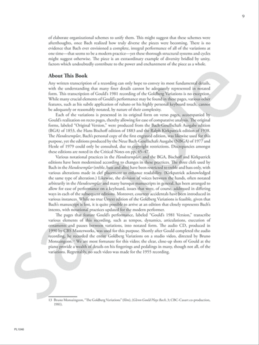 Glenn Gould's Goldberg Variations Piano Solo scores gallery preview page 4
