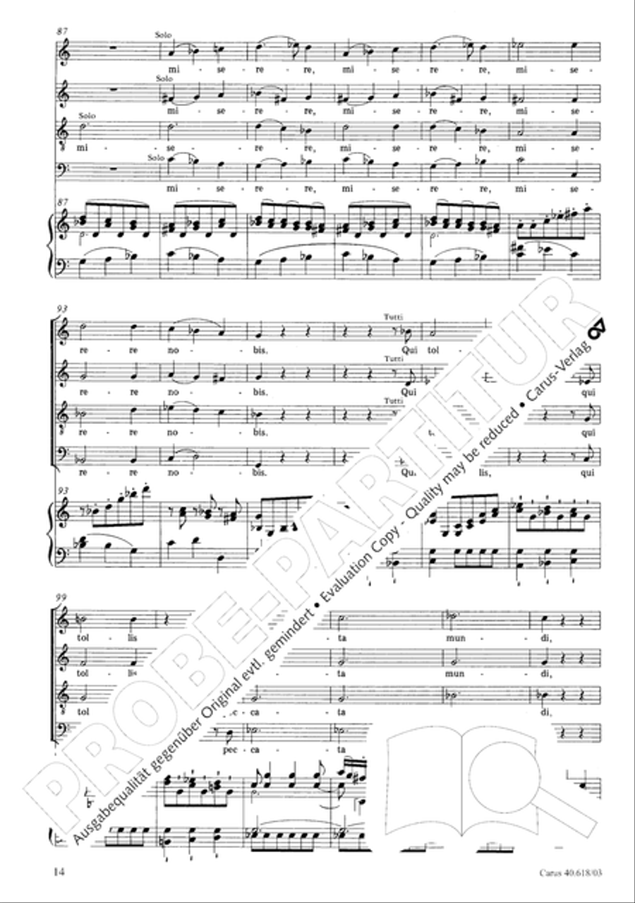 Mass in C (Missa in C) 4-Part scores gallery preview page 15