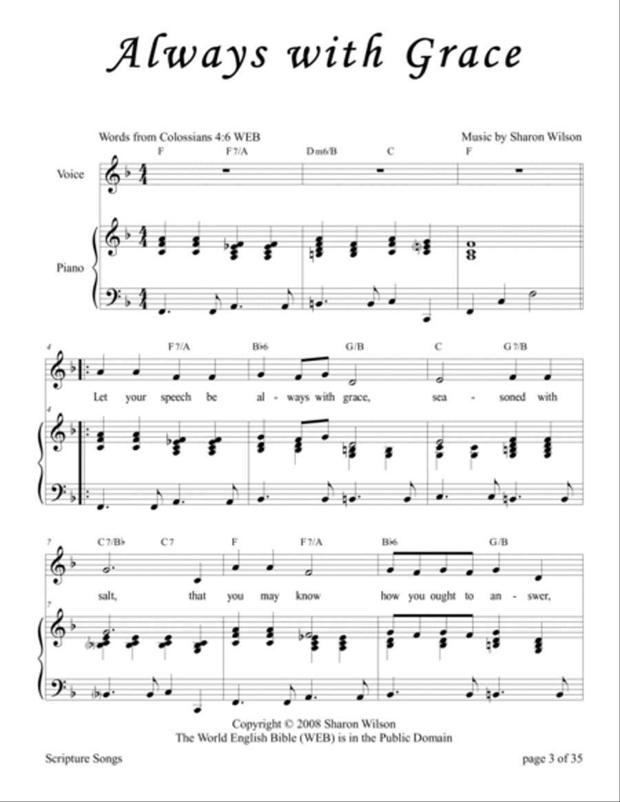 Scripture Songs (a collection of 10 Bible songs) Piano, Vocal, Guitar scores gallery preview page 3