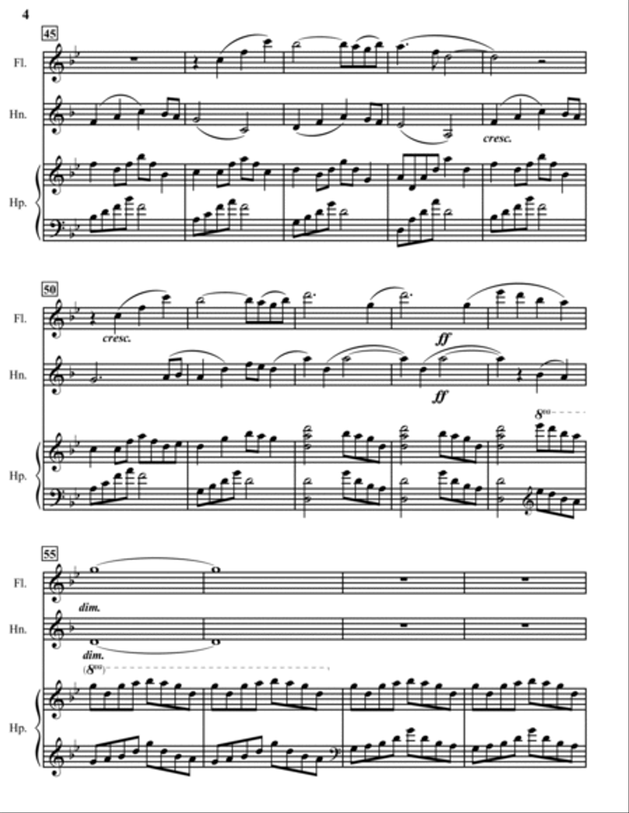 Ancient Song - Trio For Flute, Horn and Harp Revised Version Flute scores gallery preview page 6