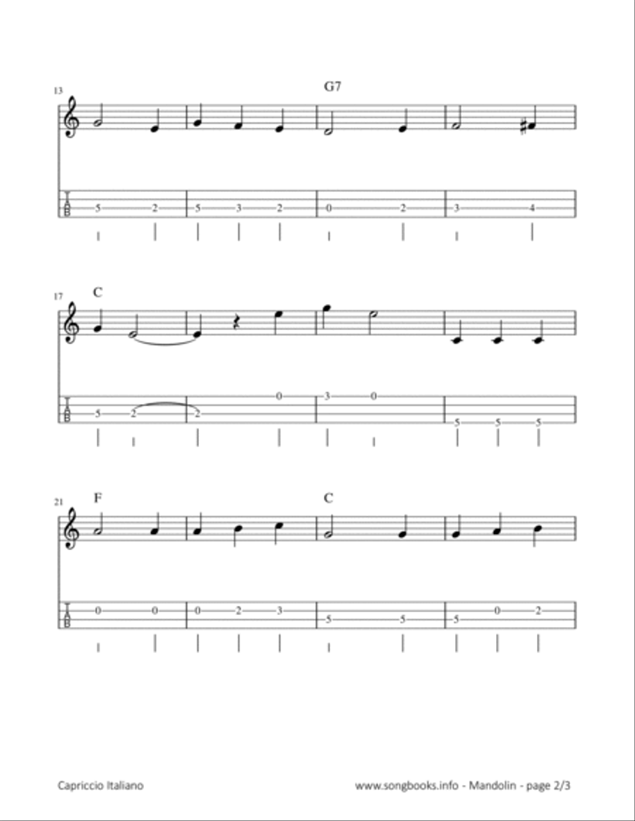 Capriccio Italiano - P. I. Tschaikowsky Mandolin scores gallery preview page 2