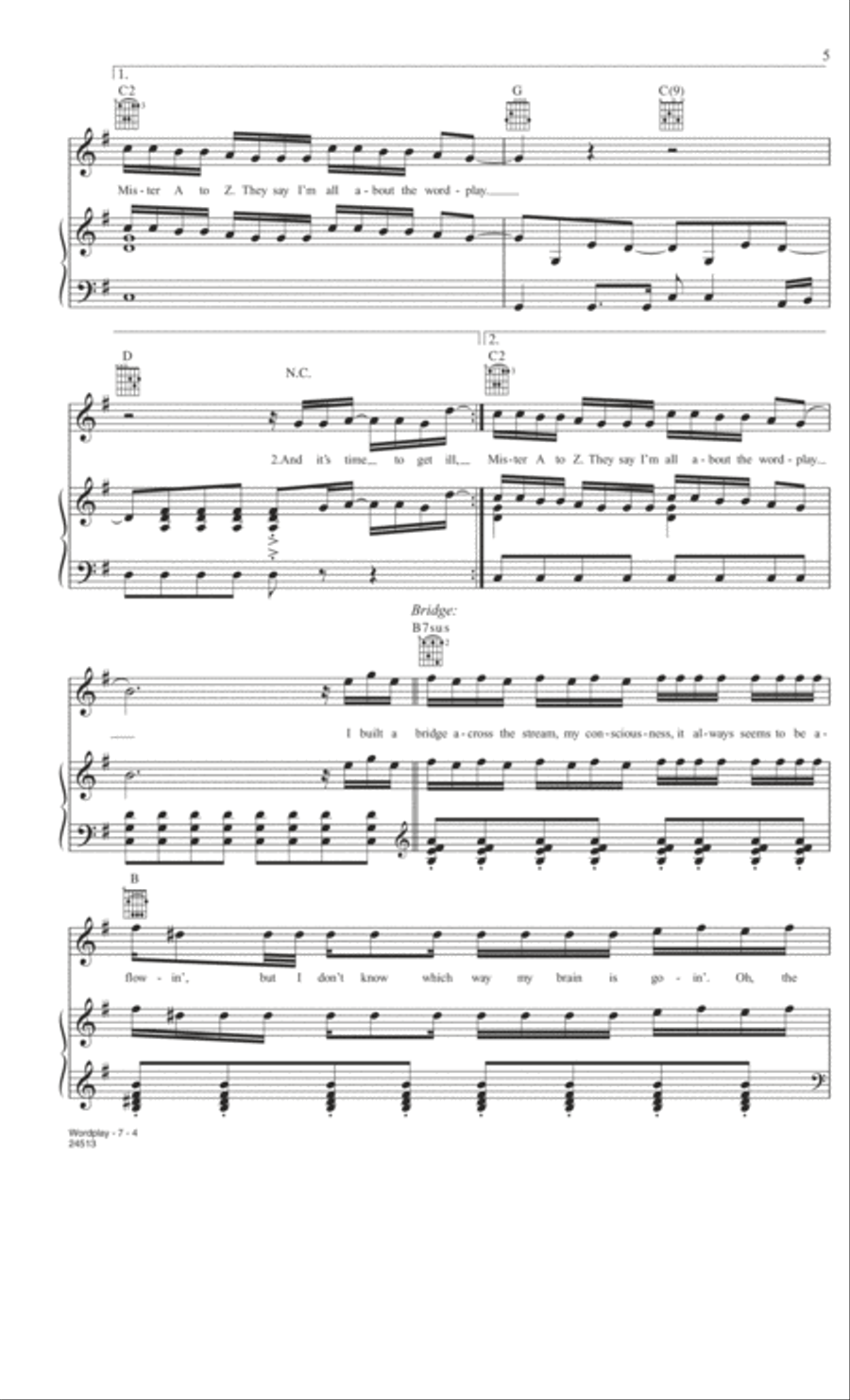 Wordplay Wordplay Piano, Vocal, Guitar scores gallery preview page 4