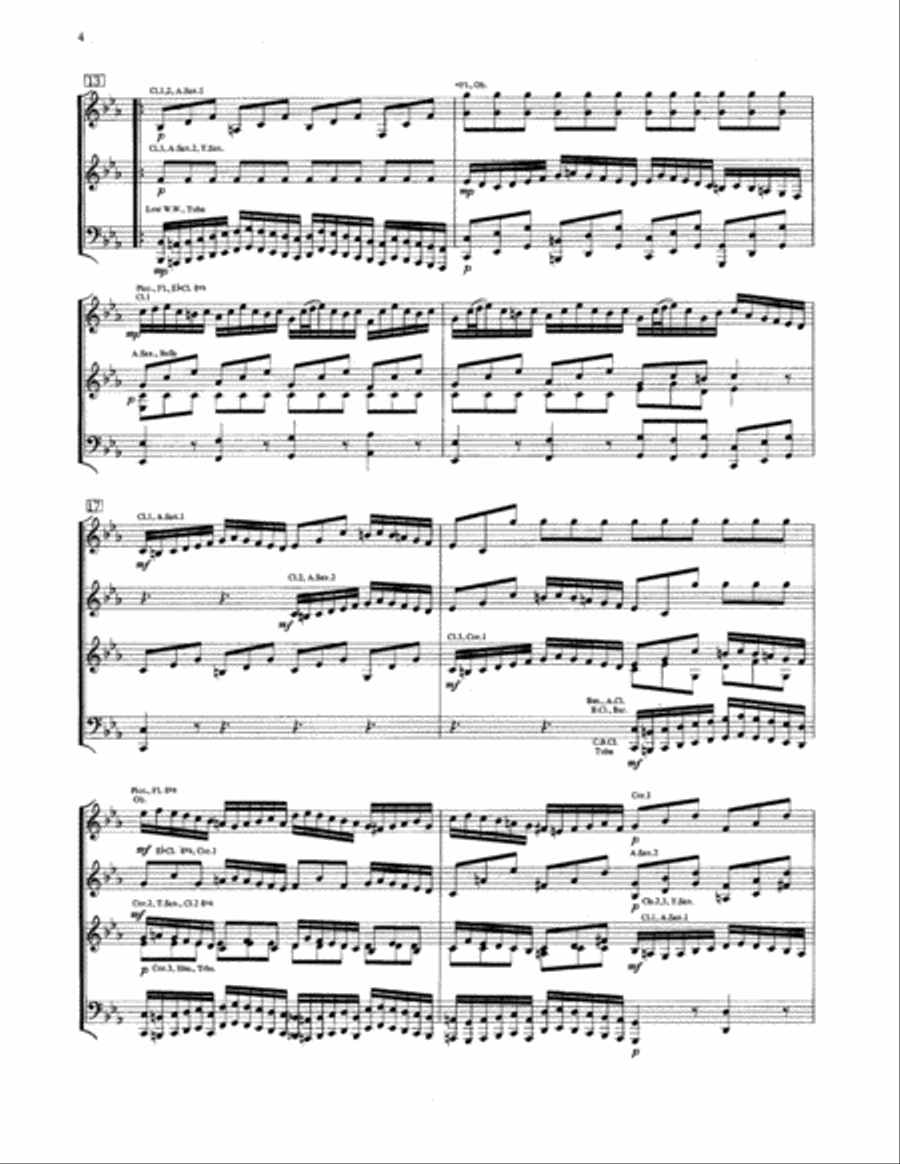 Allegro from Brandenburg Concerto No. 3 - Condensed Score Concert Band scores gallery preview page 3