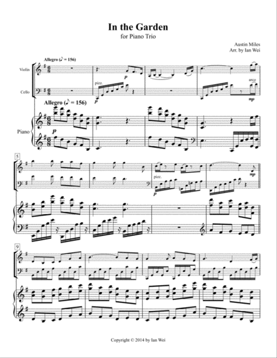 In the Garden for Piano Trio Piano Trio scores gallery preview page 1