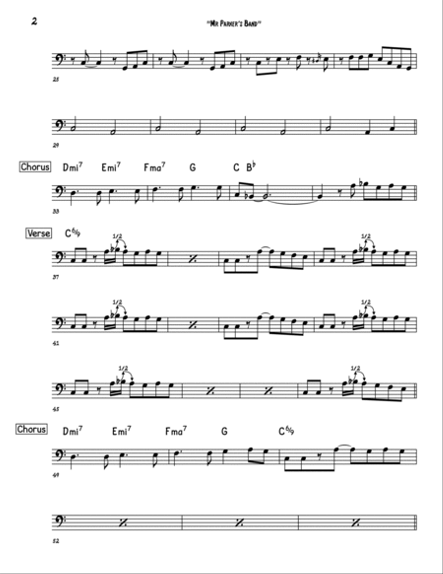 Parker's Band Parker's Band Bass Guitar scores gallery preview page 2