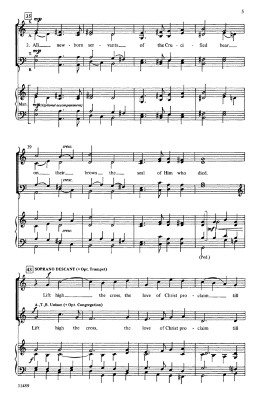 Lift High the Cross: A Hymn Concertato for Easter or Ascension 4-Part scores gallery preview page 5