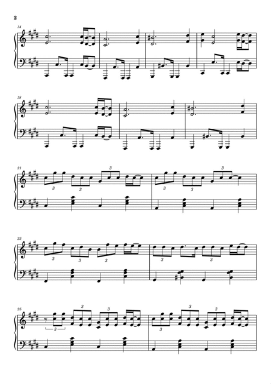 7 Rings Piano Solo scores gallery preview page 2