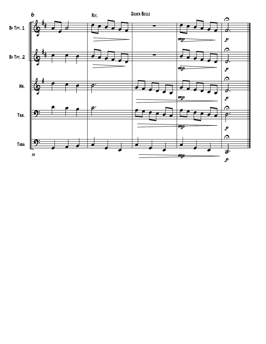 Silver Bells Brass Quintet scores gallery preview page 6