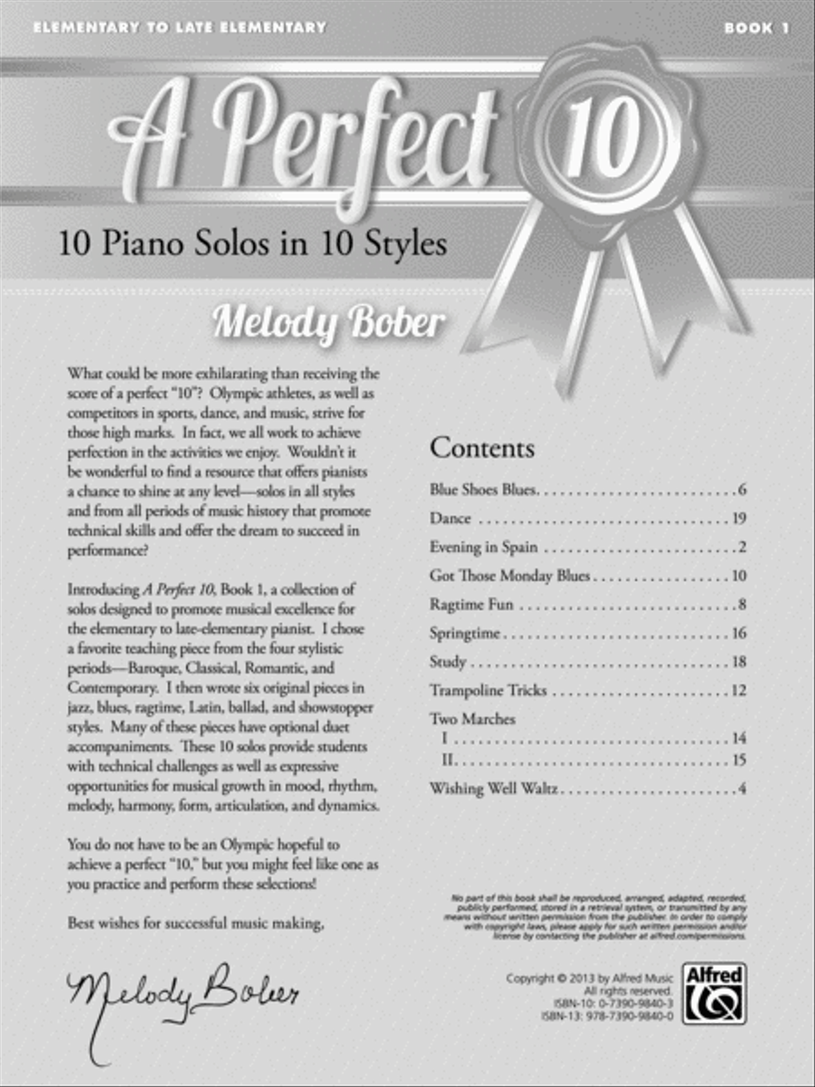 A Perfect 10, Book 1 Easy Piano scores gallery preview page 2
