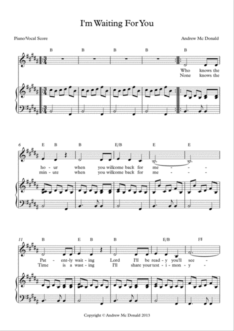 I'm Waiting For You I'm Waiting For You Voice scores gallery preview page 2