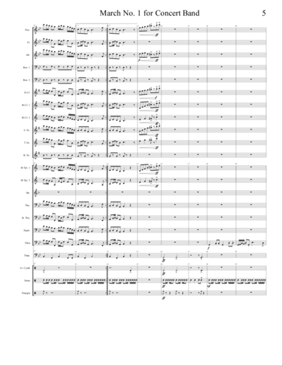 March No. 1 for Concert Band Concert Band scores gallery preview page 5