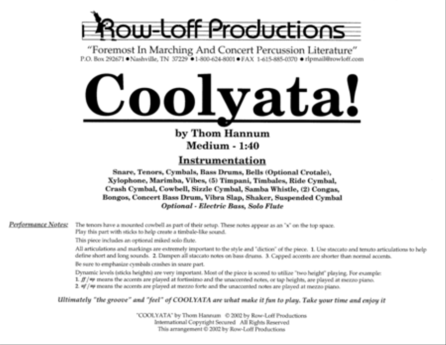 Coolyata! w/Tutor Tracks Percussion Ensemble scores gallery preview page 2