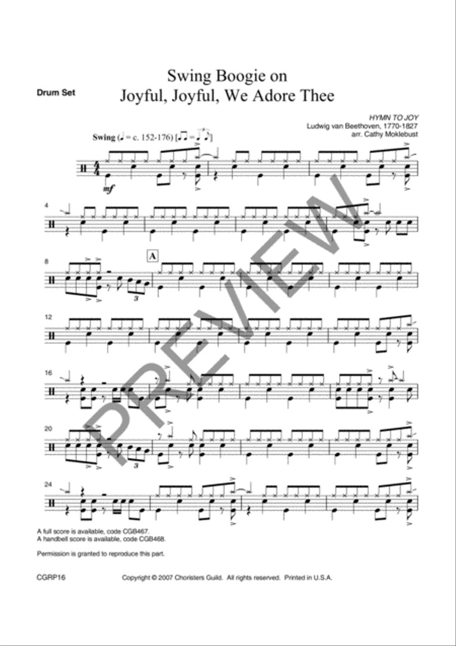 Swing Boogie on Joyful, Joyful, We Adore Thee Reproducible Instrumental Parts Trumpet scores gallery preview page 4