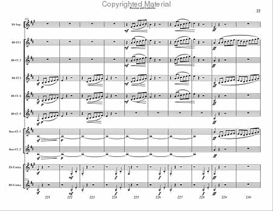 Russlan and Ludmilla Overture Clarinet Choir scores gallery preview page 23