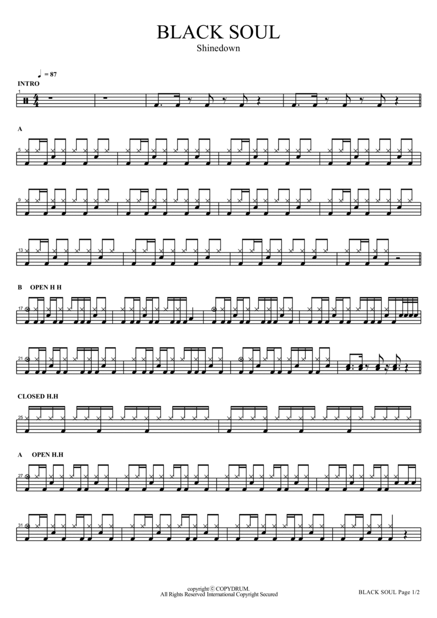 Black Soul Drum Set scores gallery preview page 1