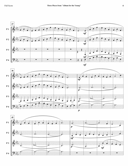 Three Pieces from "Album for the Young" (R. Schumann) - Full Score and Parts image number null