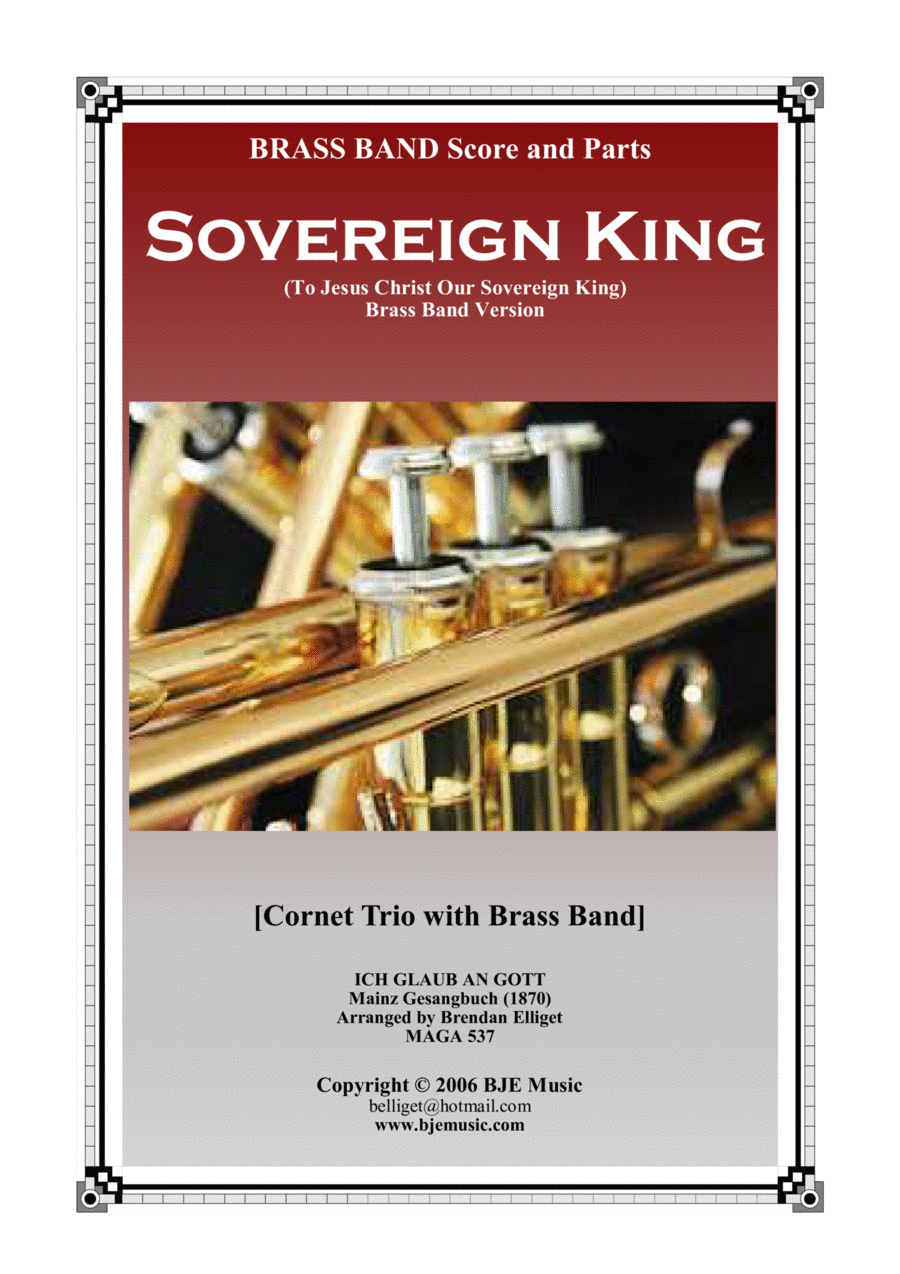 Sovereign King - Brass Band (with Cornet Trio) Score and Parts PDF Brass Trio scores gallery preview page 1