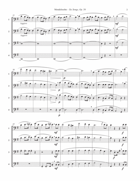 Six Songs, Op. 50 for Trombone Quartet
