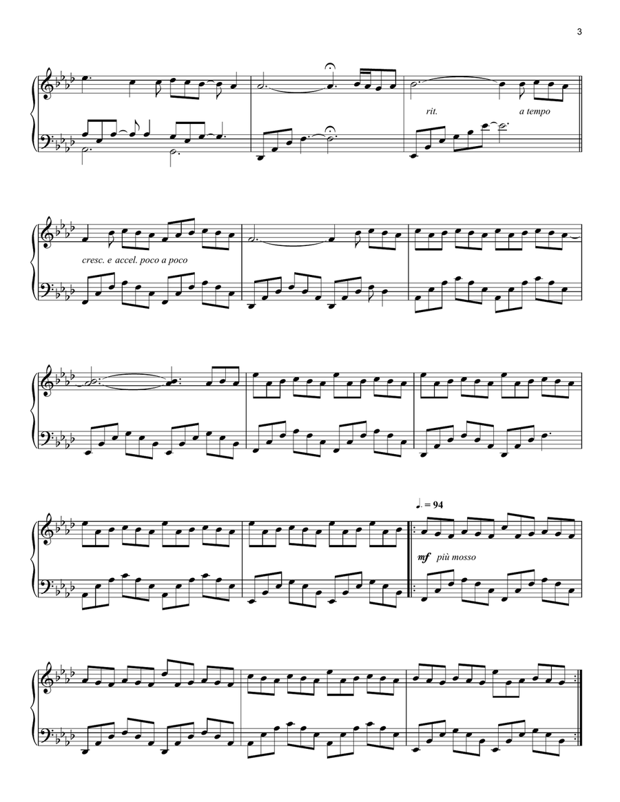 Nuvole Bianche Piano Solo scores gallery preview page 3