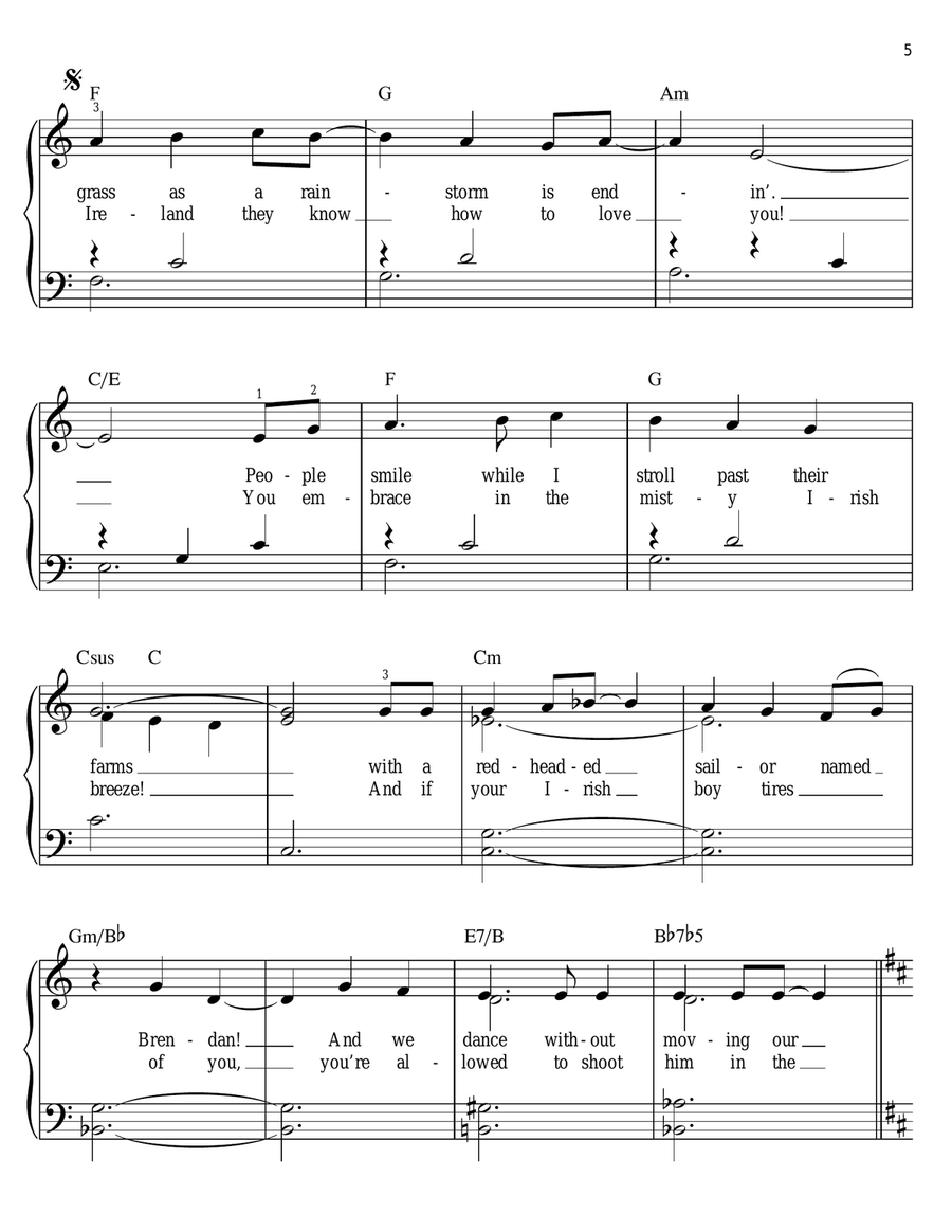 Ireland Easy Piano scores gallery preview page 5