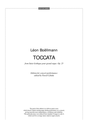 Léon Boëllmann - Toccata - Edition for concert performance, organ solo