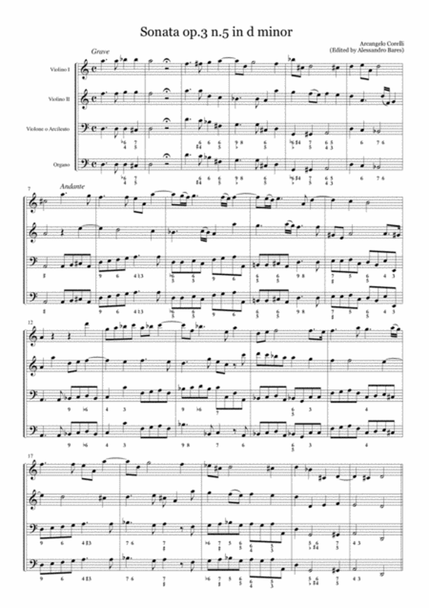 Corelli, Sonata op.3 n.5 in d minor