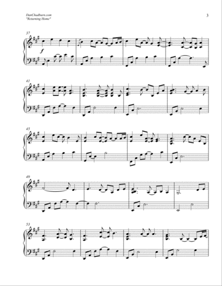 Returning Home Piano Solo scores gallery preview page 3