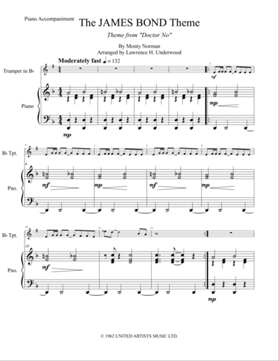 James Bond Theme B-Flat Trumpet scores gallery preview page 2
