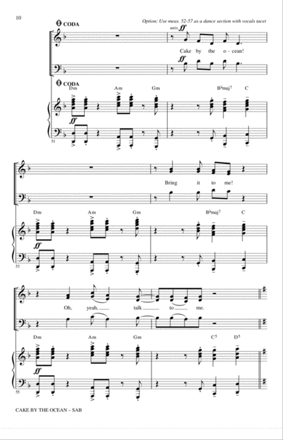 Cake By The Ocean 3-Part scores gallery preview page 9